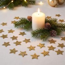 Artikel Mini glittersterretjes goudkleurig 2,5 cm 96 stuks