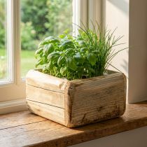 Artikel Plantenbak plantenbak houten bloempot naturel 15,5×15,5cm
