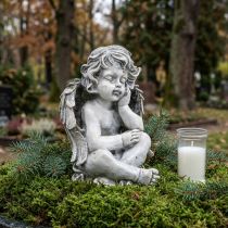 Artikel Grabengel Engel Grijs Graffiguur Grafdecoratie 24cm