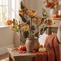 Artikel Decoratief rozenboeket kunstbloemen rozenboeket geel 45cm 3 st