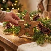 Artikel Houten ster gevlamd houten decoratie Kerstster staand 15cm
