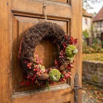 Artikel Donkerbruine druivenkrans, Ø35cm, natuurlijke krans, deurkrans, wanddecoratie, decoratieve houten krans, lentekrans, adventskrans, herfstkrans