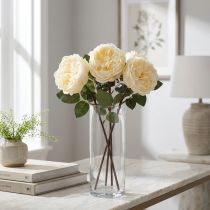 Artikel Kunstrozen zoals echte creme kunstbloemen 48cm 3st