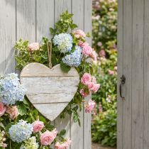 Artikel Hart gemaakt van hout, decoratief hart om op te hangen, hart deco wit 20cm