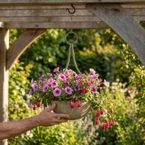 Artikel Bloemenmand, hangende mand, metalen decoratie tuin Ø16cm H38cm