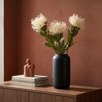 Artikel Speldenkussen kunstbloemen exotische Protea Leucospermum crème 73cm 3st