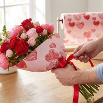 Artikel Cuffpapier vloeipapier roze harten 25cm 100m
