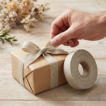 Artikel Decoratief lint Nature Basic linnenlint diverse kleuren 25mm 20m