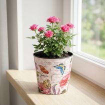 Artikel Bloempot bloempatroon kunststof 10,5 cm bloempot zomerdecoratie