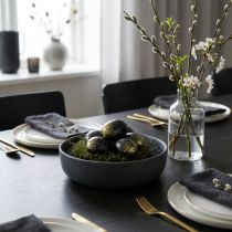 Artikel Decoratieve paaseieren echt kippenei zwart met gouden glitters H5,5–6cm 10 stuks