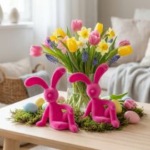 Artikel Decoratief zittend konijn als blikvanger voor de lente in de woonkamer of op kantoor, 22 cm, 2 stuks