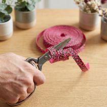 Artikel Decoratief lint met luipaardprint, roze, krullint voor het inpakken van cadeaus en knutselen, 10 mm, 100 m