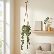 Artikel Kunstvetplanten hangende slangenkruidpeper in een keramische pot 40cm