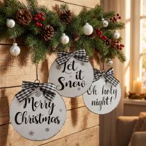 Artikel Decoratieve hanger kerstboombol metaal vintage Ø15cm 3 st
