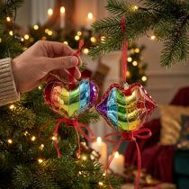 Artikel Feestelijke glazen decoratie in de vorm van een hartkusje voor Kerstmis