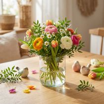 Artikel Glazen vaas, bloemenvaas, decoratieve vaas in kleurloos Ø9cm H10cm