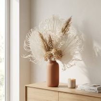 Artikel Palmbladeren gedroogd, decoratief gebleekt 45cm 5 stuks