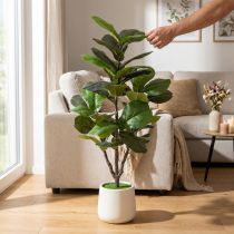 Artikel Kunstmatige Ficus lyrata 120 cm, decoratief voor de woonkamer