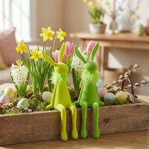 Artikel Paashaasje als decoratief figuurtje voor op een plank, perfect voor feestelijke lentedecoratie in huis, 36 cm, 2 stuks