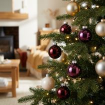 Artikel Kerstballen glas Bessenmix boomballen Ø4cm 24 st