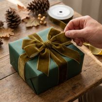 Artikel Decoratief fluwelen lint op een rol, ideaal voor het inpakken van cadeaus, 20 mm x 10 m