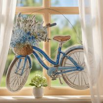 Artikel Deco bord hout fiets zomer deco bord blauw, wit 31 × 25cm