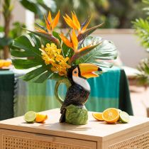 Artikel Exotische decoratieve vaas toekan keramiek figuur kleurrijk 20×10×24cm
