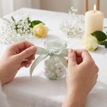 Artikel Cadeaulint babyvoetjes decoratie doop groen 25mm 16m