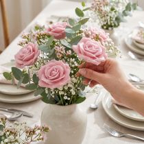 Artikel Wasrozen decoratieve rozen was roze Ø8cm 12 st