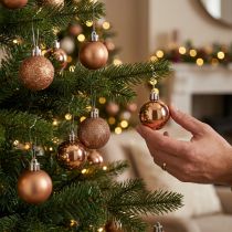Artikel Mini kerstboomballen brons breukvast Ø3cm H3,5cm 14st