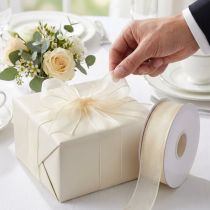 Artikel Chiffonlint organzalint decoratief lint organza crème 25mm 20m