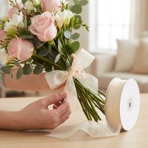 Artikel Chiffonlint organzalint decoratief lint organza crème 15mm 20m