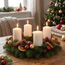 Artikel Stompkaarsen wit Adventskaarsen kleine kaarsen 70/50mm 24 st