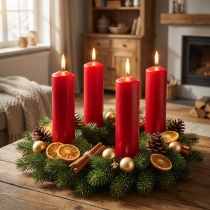 Artikel Stompkaarsen rood Adventkaarsen kaarsen rood 200/50mm 24 st
