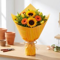 Artikel Manchetpapier bloemenpapier geel oranje 37,5cm 100m