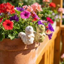 Artikel Grappige worm decoratie keramische rups hangende decoratiepot 9x6cm 2 stuks