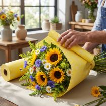 Artikel Manchetpapier geel wit Zomertijd 25cm 100m