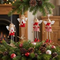 Artikel Engel als decoratiefiguur 15cm rood, wit 4 stuks