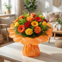 Artikel Rondella Dots bloemenmanchet met stippen Ø54cm 100 stuks
