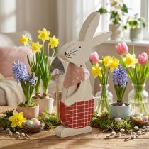 Artikel Decoratief konijntje met schop, konijntje, paasdecoratie, houten konijntje, paashaas