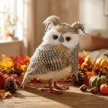 Artikel Decoratieve uil, herfst, bosdier, winterdecoratie H27cm