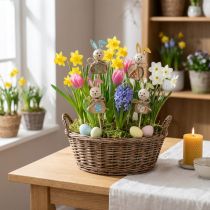 Artikel Paashaas hout, bloemplug Pasen, konijnenplug 8cm 8 stuks