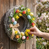 Artikel Decoratieve krans Ø30cm witgekalkte lentekrans iepenranken paasdeurkrans houten decoratie