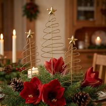 Artikel Kerstplug dennenbloem plug metaal 30cm 6 st