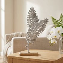 Artikel Tafeldecoratie metaal decoratie varen zilver hout H54cm B37cm
