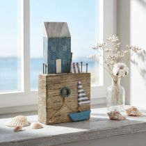 Artikel Maritieme houten decoratie havenpromenade Shabby Chic H25,5cm