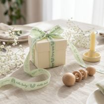 Artikel Cadeaulint Hello Baby decoratief lint dooplint groen 25 mm 16 m