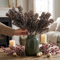 Artikel Kunstplanten bruin herfstdecoratie winterdecoratie Drylook 38cm 3 st