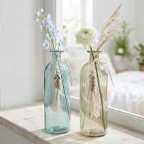 Artikel Flessen decoratieve glazen vaas porceleinslak maritiem H26cm 2st