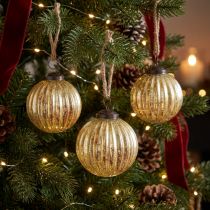 Artikel Boomballen goud Kerstballen glas Ø7cm H7,5cm 6st